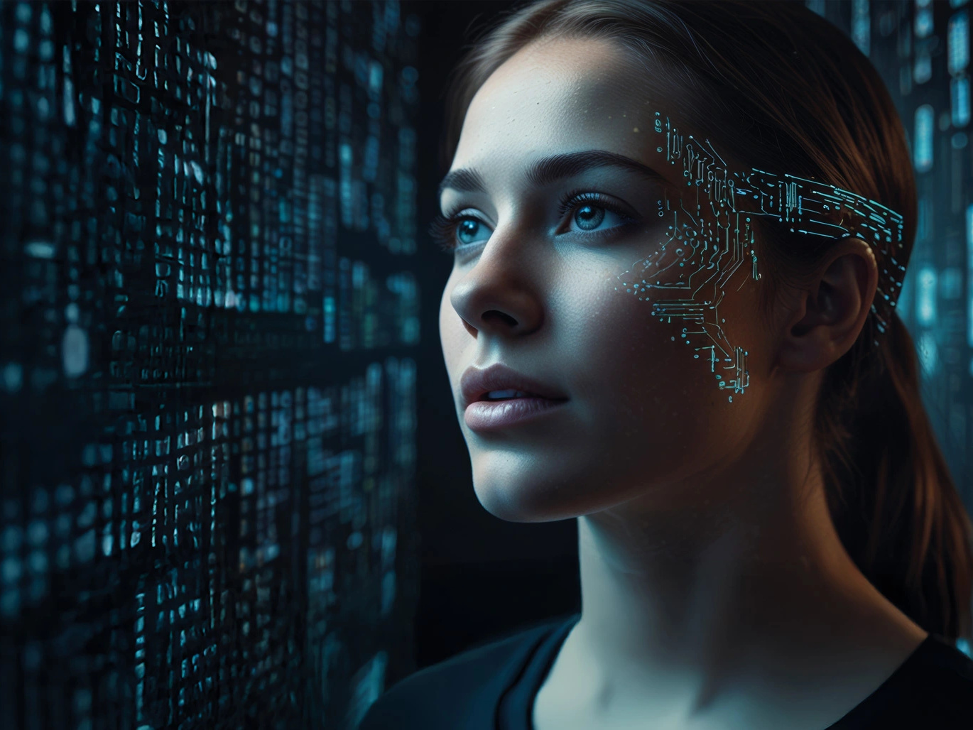 Symbolbild für KI-Sprachtechnologie und Datenverarbeitung