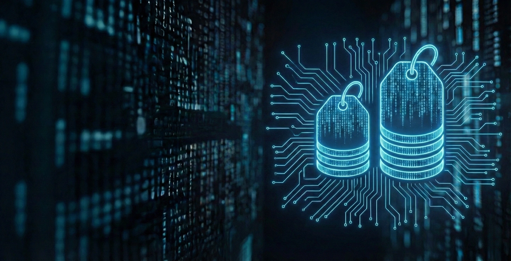 Zwei angedeutete Preisschilder als Symbol für die verschiedenen Angebotspakete